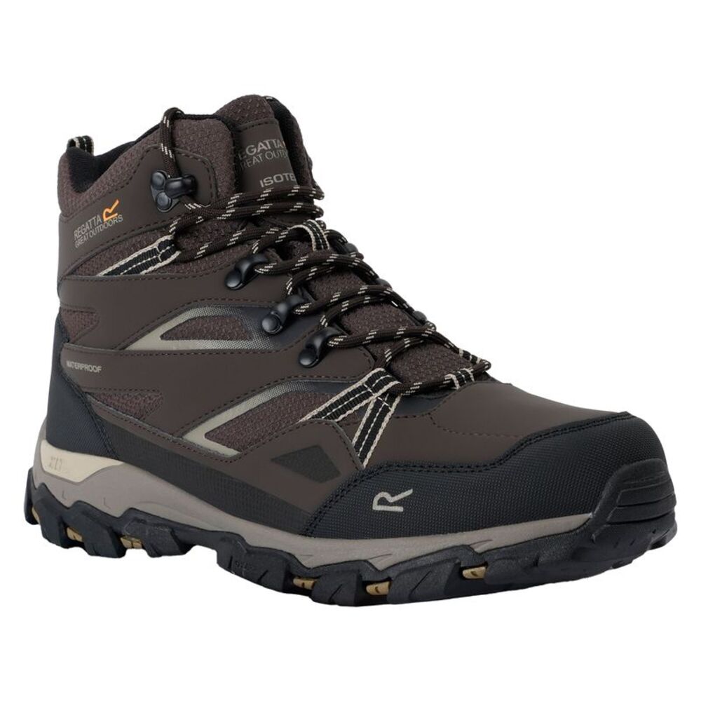 Regatta Mens Holcombe III Walking Boots / Peat/Gold Fawn